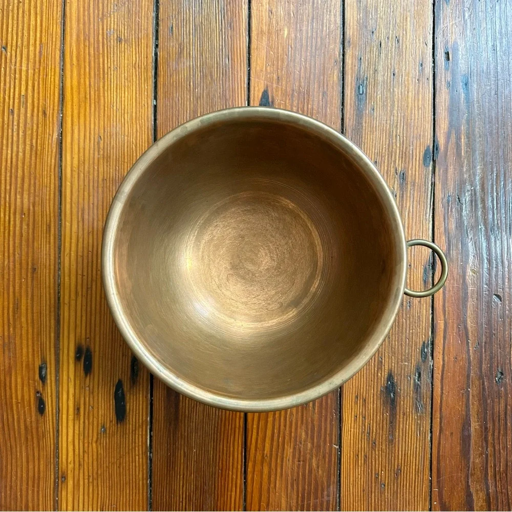 Antique/vintage French copper hanging mixing bowl